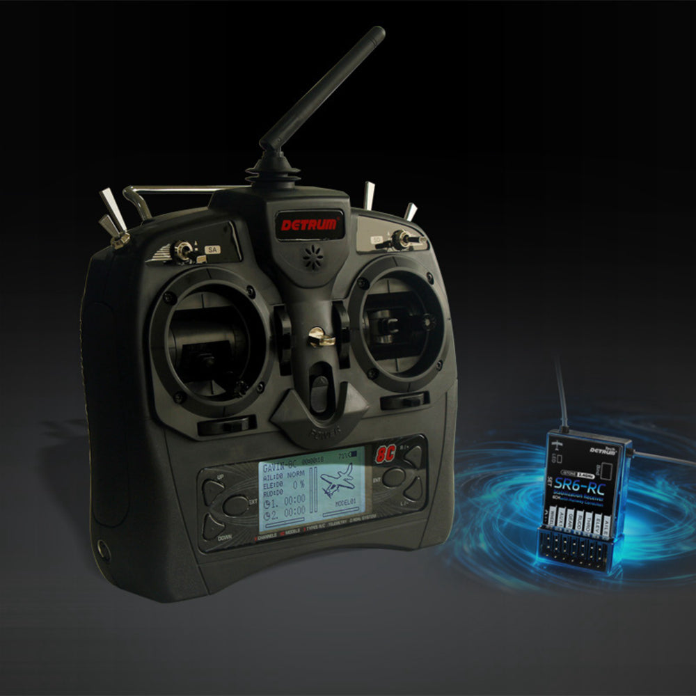 Detrum-GAVIN-8C-8CH-2.4Ghz-Transmitter-SR6-RC-iStone-6-Axis-Stabilization-Runway-Correction-Receiver_2