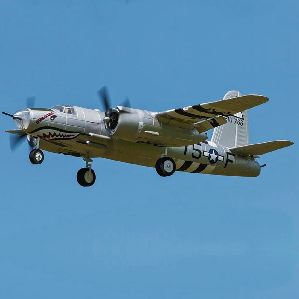 Dynam-B-26-Marauder-4S-Remote-Controlled-Twin-Warbird-Airplane-1.5m-Flaps-Silver-DY8972SV-RTF_2