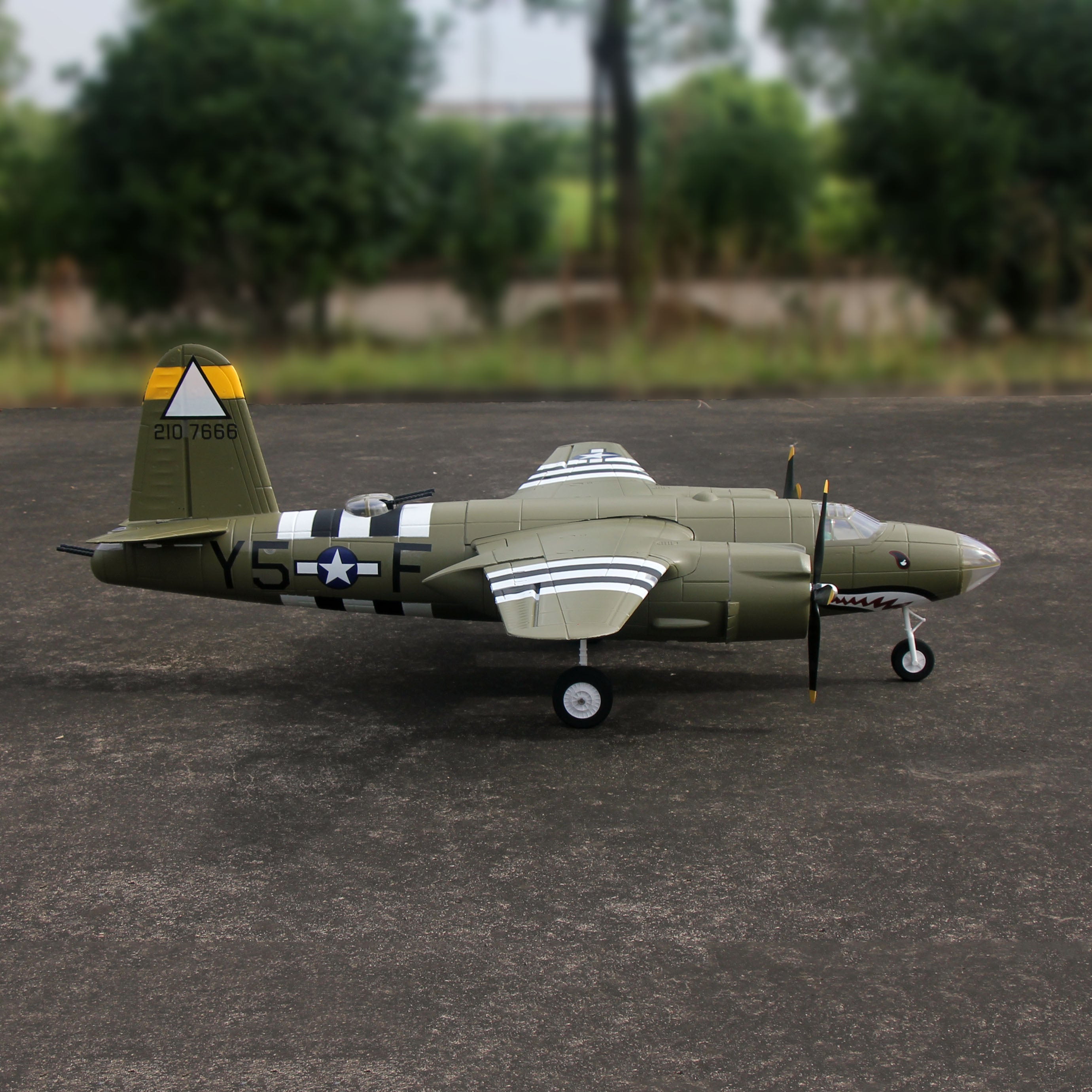 Dynam B 26 Marauder Green 4S RC Remote Controlled Twin Engine Warbird Aiplane 1500mm Wingspan Flaps PNP BNF SPNP RTF DY8972GN