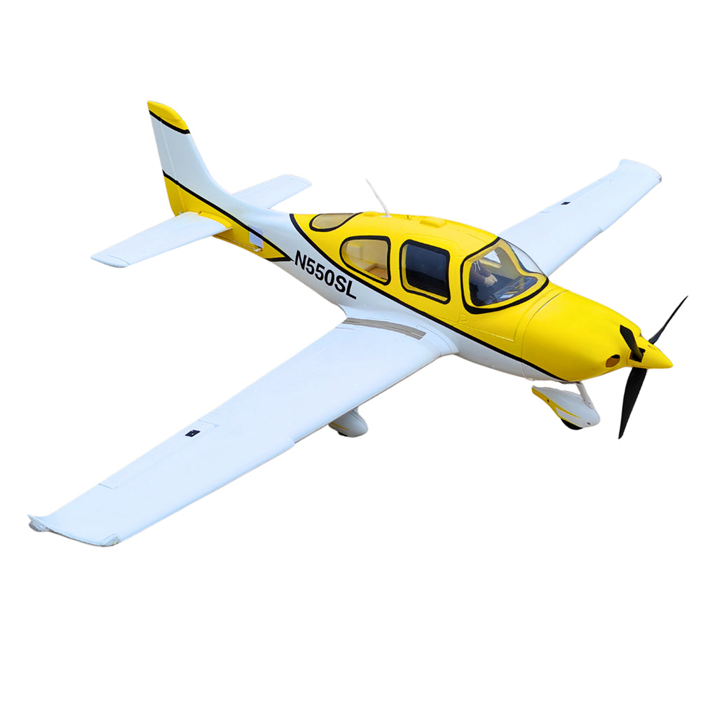 Dynam Cirrus SR22 V3 Trainer 4S Yellow RC Scale Airplane 1.4m Wingspan PNP BNF RTF DY8936YL