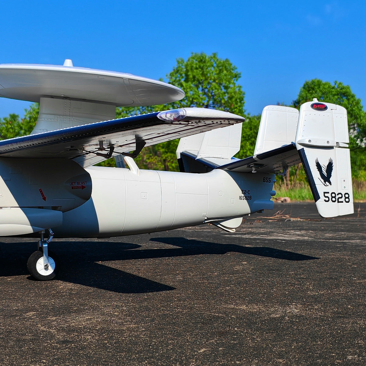 🌟🎉 Neuerscheinung! Jetzt vorbestellen: Dynam E-2C Hawkeye AEW 1500mm Zweimotoriges RC-Flugzeug mit 360° drehbarem Radar