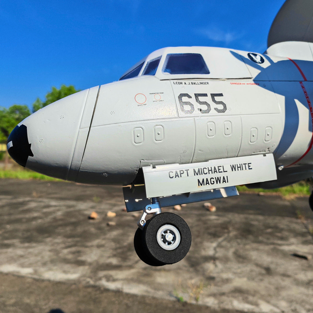 🌟🎉 Neuerscheinung! Jetzt vorbestellen: Dynam E-2C Hawkeye AEW 1500mm Zweimotoriges RC-Flugzeug mit 360° drehbarem Radar