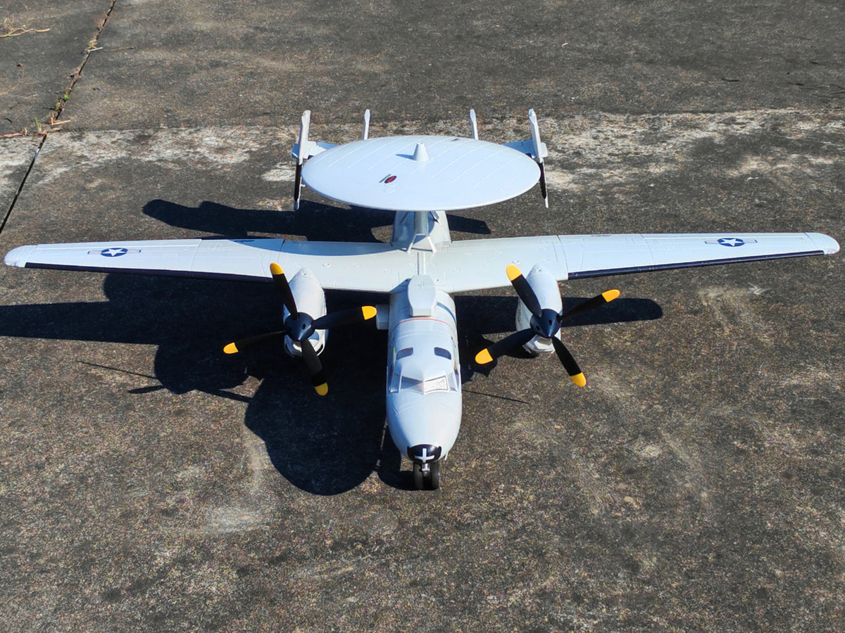🌟🎉 Neuerscheinung! Jetzt vorbestellen: Dynam E-2C Hawkeye AEW 1500mm Zweimotoriges RC-Flugzeug mit 360° drehbarem Radar
