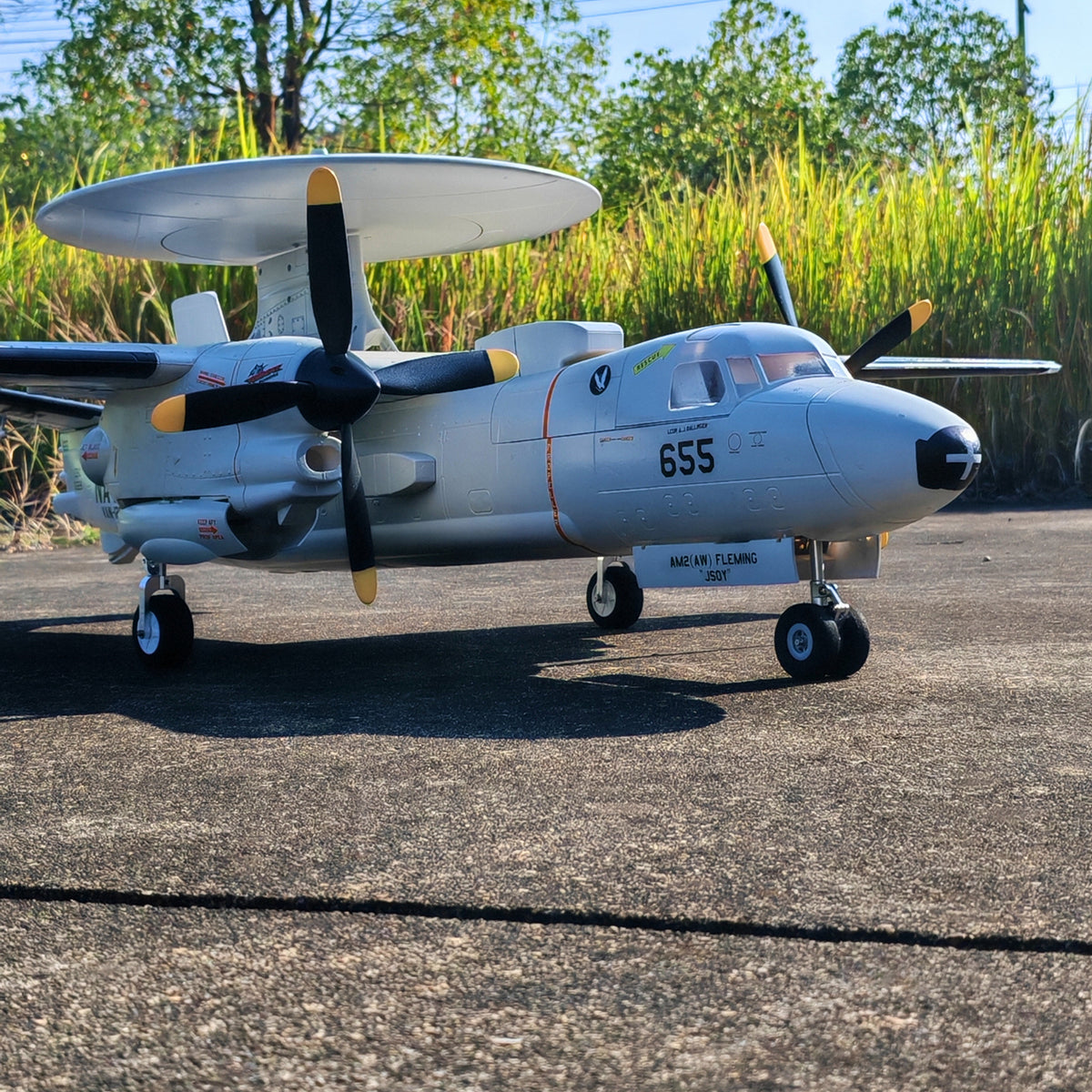 🌟🎉 Neuerscheinung! Jetzt vorbestellen: Dynam E-2C Hawkeye AEW 1500mm Zweimotoriges RC-Flugzeug mit 360° drehbarem Radar