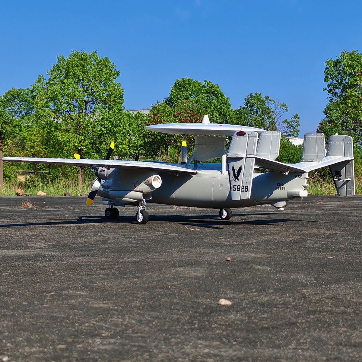 🌟🎉 Neuerscheinung! Jetzt vorbestellen: Dynam E-2C Hawkeye AEW 1500mm Zweimotoriges RC-Flugzeug mit 360° drehbarem Radar
