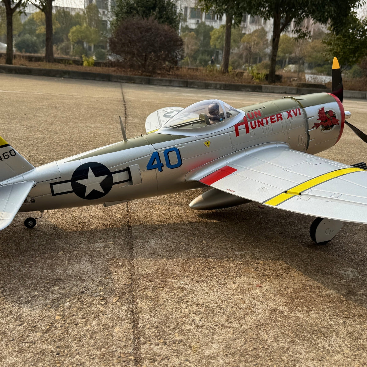 Dynam P 47D Thunderbolt V2 4S RC Radio Control Warbird Airplane 1220mm w Flaps PNP BNF RTF DY8956