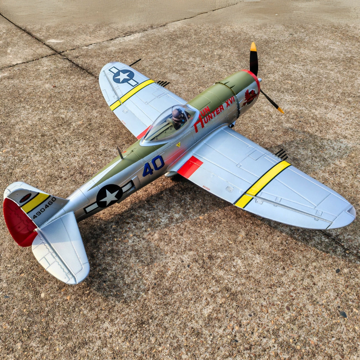 Dynam P 47D Thunderbolt V2 4S RC Radio Control Warbird Airplane 1220mm w Flaps PNP BNF RTF DY8956