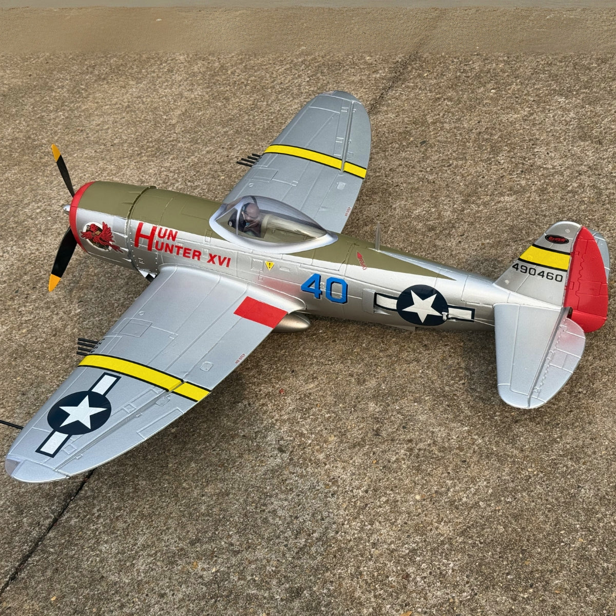 Dynam P 47D Thunderbolt V2 4S RC Radio Control Warbird Airplane 1220mm w Flaps PNP BNF RTF DY8956