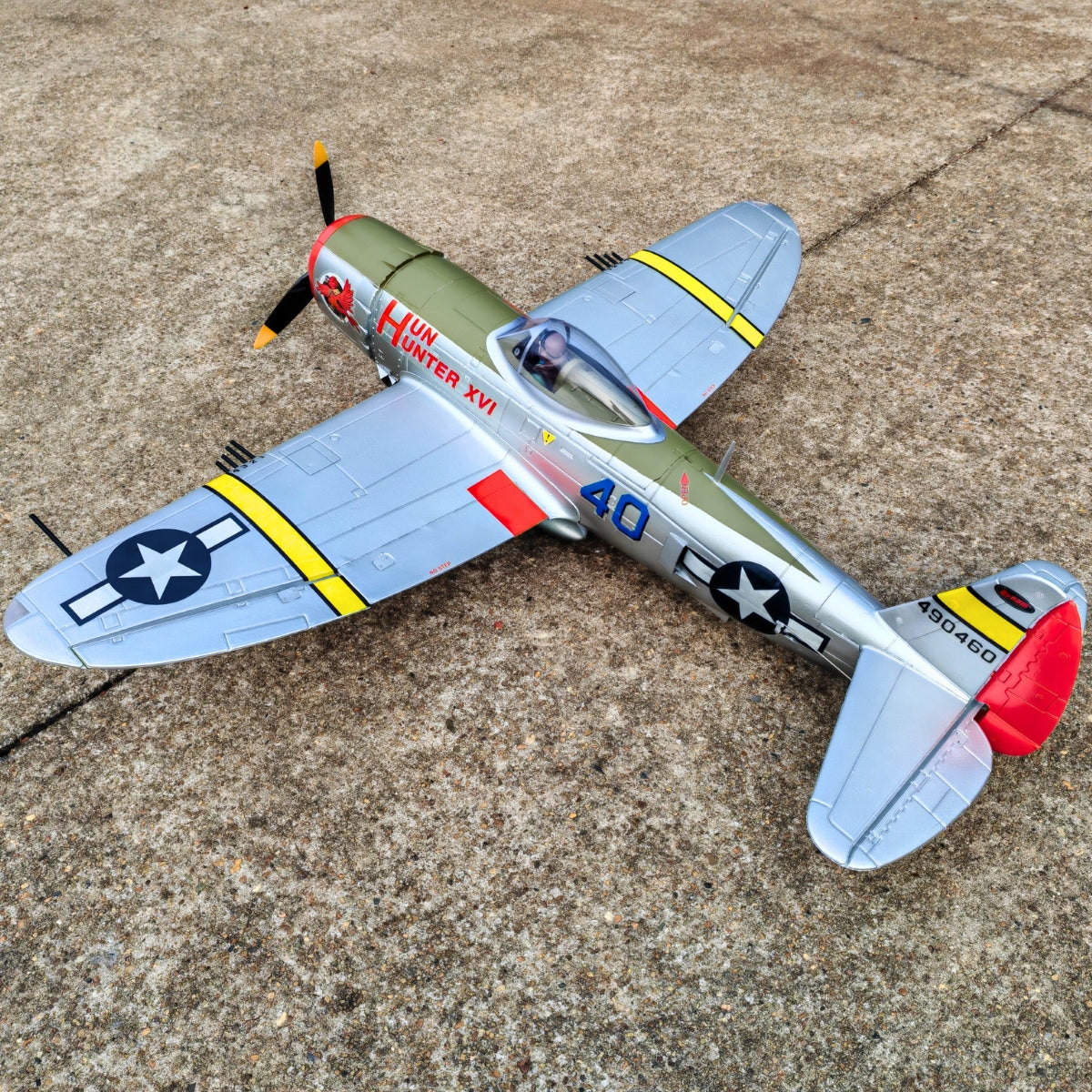 Dynam P 47D Thunderbolt V2 4S RC Radio Control Warbird Airplane 1220mm w Flaps PNP BNF RTF DY8956