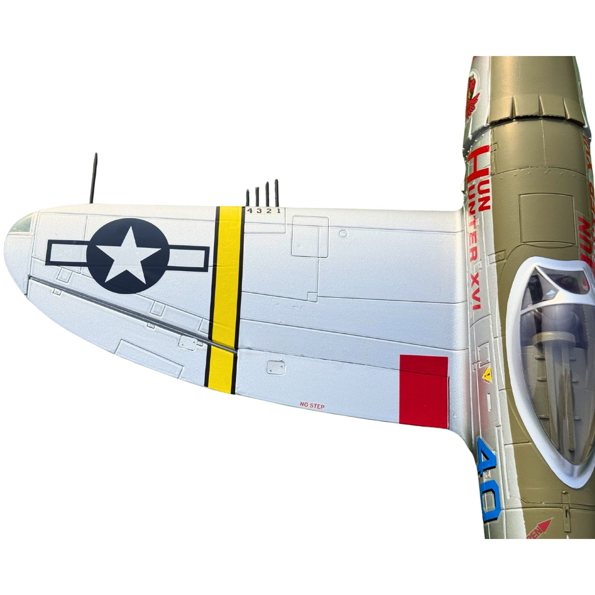 Dynam P 47D Thunderbolt V2 4S RC Radio Control Warbird Airplane 1220mm w Flaps PNP BNF RTF DY8956