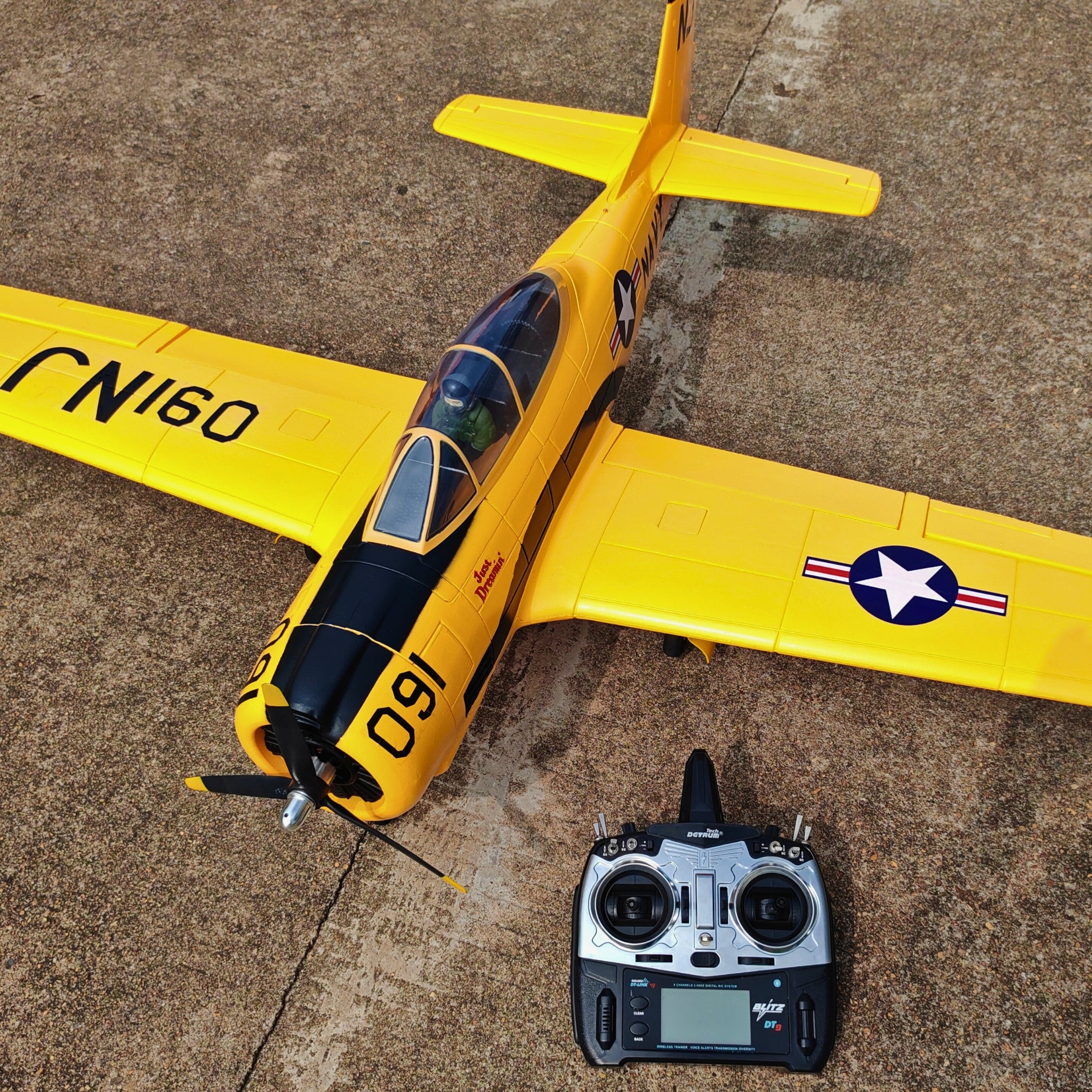 Dynam T 28 Trojan V2 Yellow 4S RC Remote Control Warbird Airplane 1300mm Wingspan Flaps PNP BNF SPNP SRTF DY8940YL