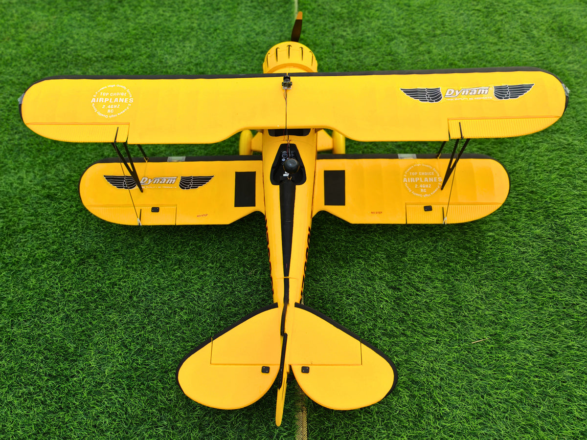 Dynam Waco YMF-5D V2 Yellow 4S Radio Controlled Biplane 1300mm Wingspan PNP BNF RTF DY8952YL
