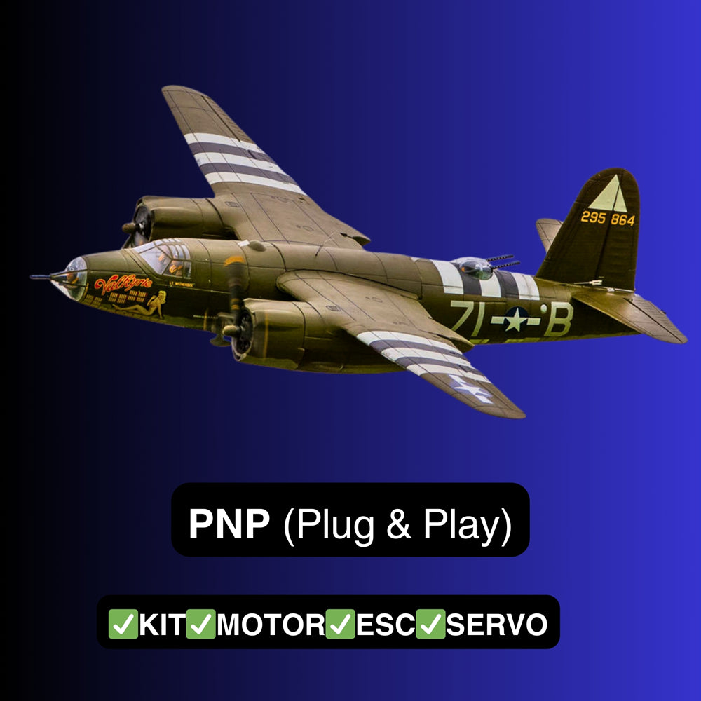 Dynam B 26 Marauder Green 4S Twin Engine RC Warbird Plane PNP