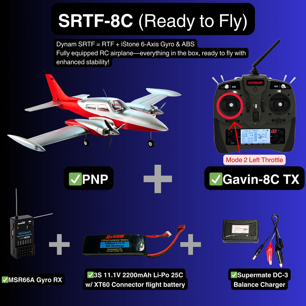 Dynam Cessna 310 Grand Cruiser V2 Red Twin Motor RC Scale Plane SRTF 8C Mode 2