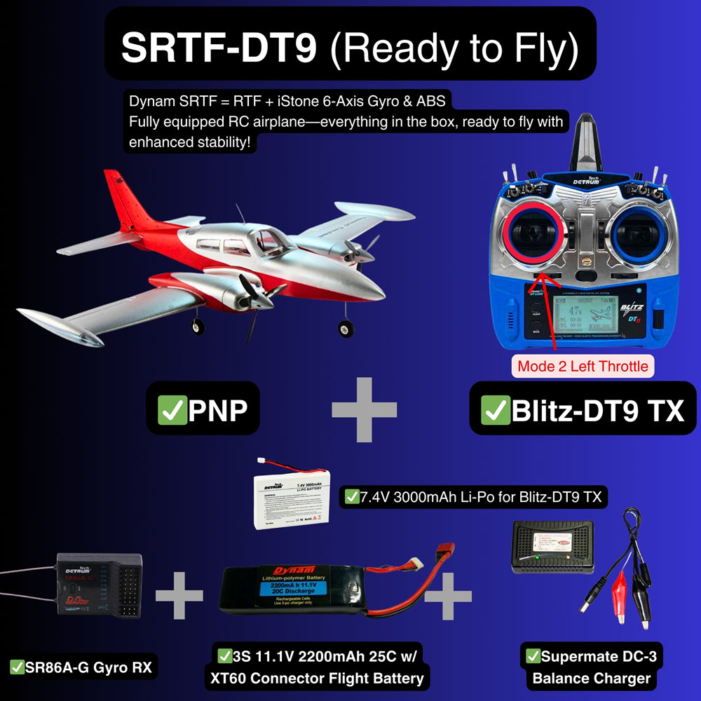 Dynam Cessna 310 Grand Cruiser V2 Red Twin Motor RC Scale Plane SRTF DT9 Mode 2