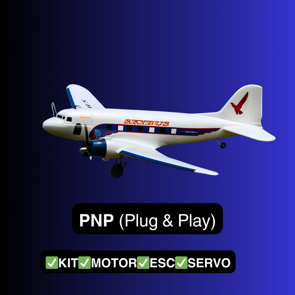 Dynam DC 3 Skybus White RC Warbird Plane PNP