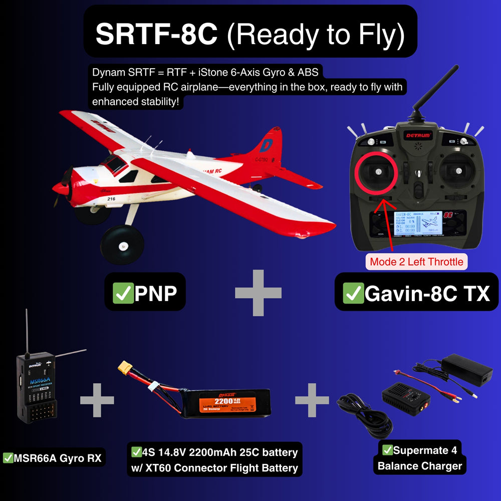 Dynam DHC 2 Beaver V2 Red 4S SeaLand RC Seaplane SRTF 8C Mode 2