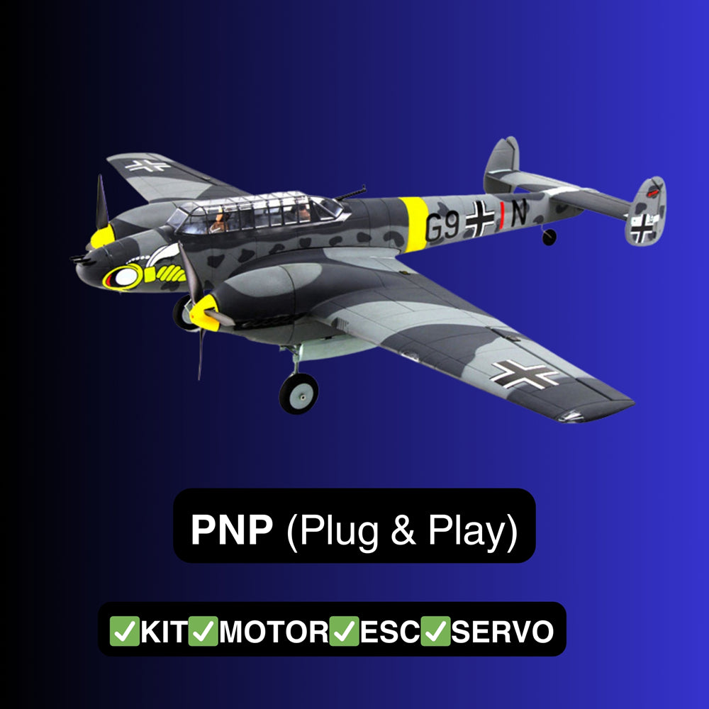 Dynam Messerschmitt BF 110 V3 4S Twin-Engine RC Warbird Plane 1500mm w Flaps PNP