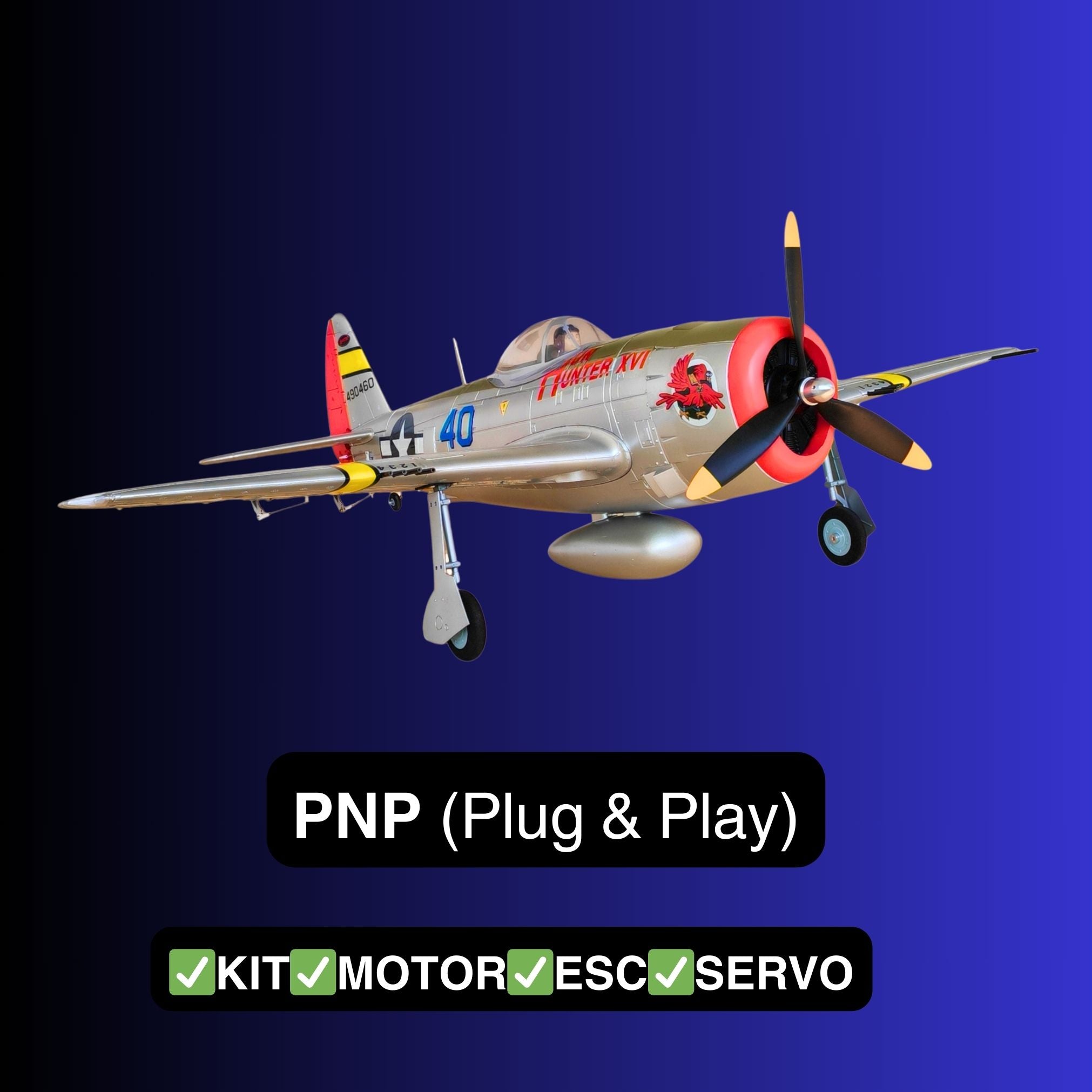 Dynam P 47D Thunderbolt V2 4S RC Warbird Plane PNP
