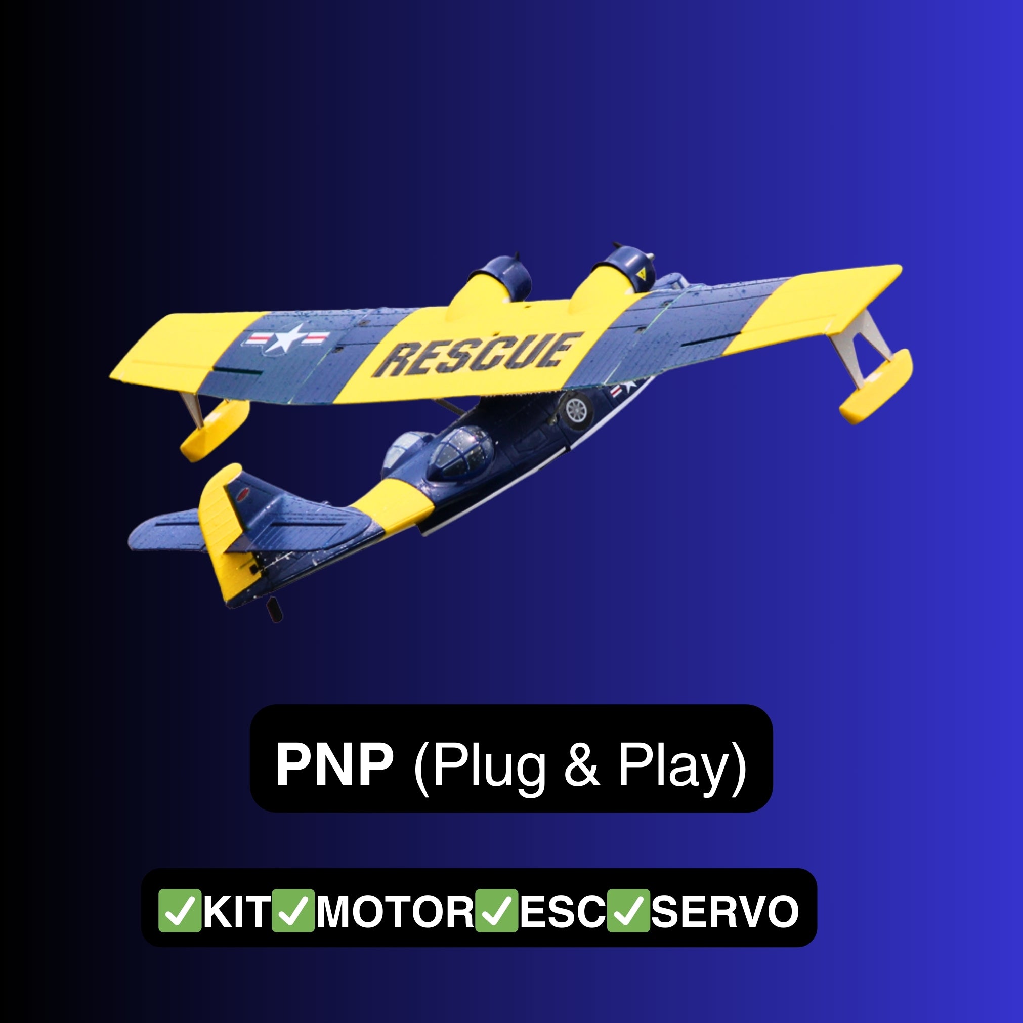 Dynam PBY Catalina V2 Blue Twin Engine RC Seaplane PNP