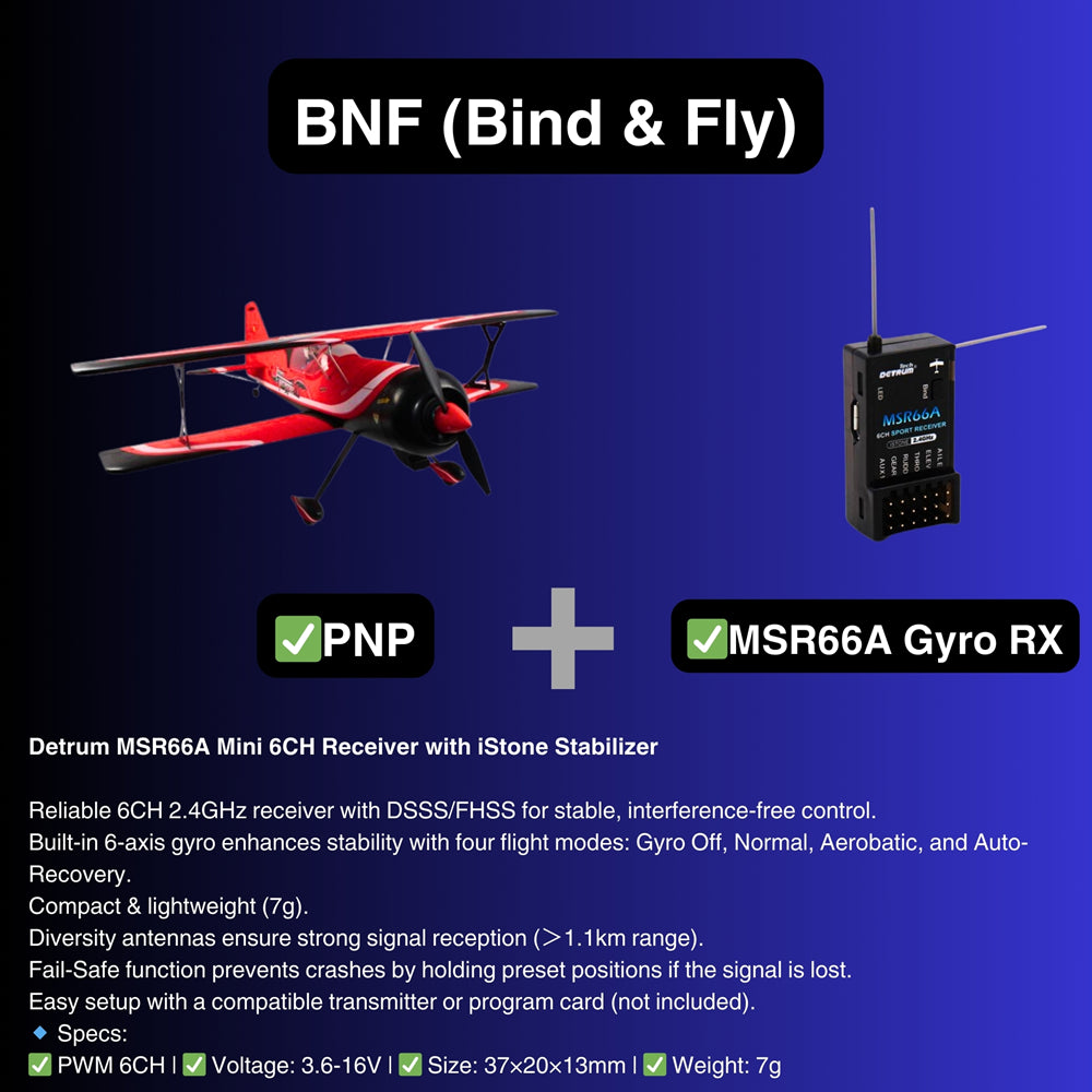 Dynam Pitts Python Model 12 Red 4S RC 3D Aerobatic Sport Biplane BNF