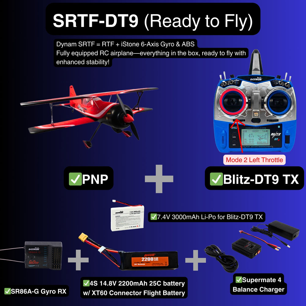 Dynam Pitts Python Model 12 Geel – 4S RC 3D Kunstvlucht Schuim Biplane