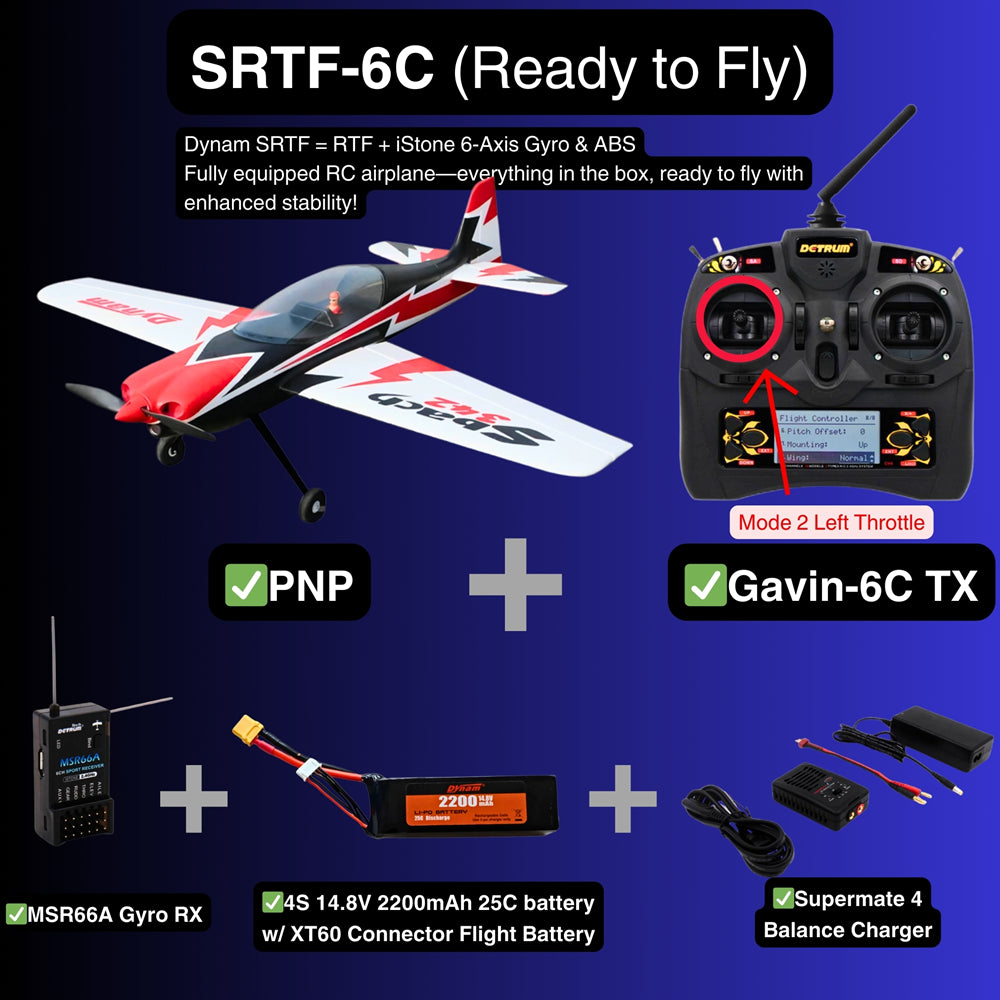 Dynam Sbach 342 4S RC Aerobatic 3D Sport Plane SRTF 6C Mode 2