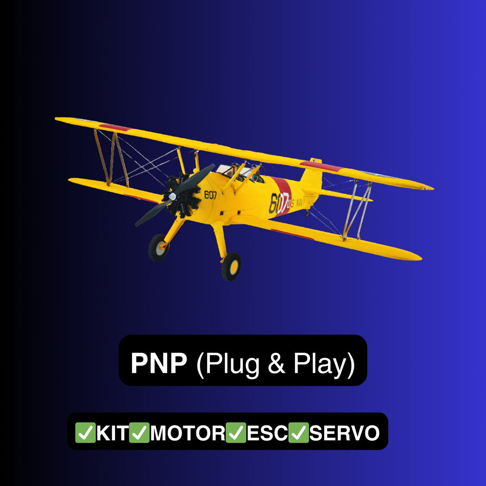 Dynam Stearman PT 17 Yellow 4S RC Biplane 1300mm 51 Wingspan PNP