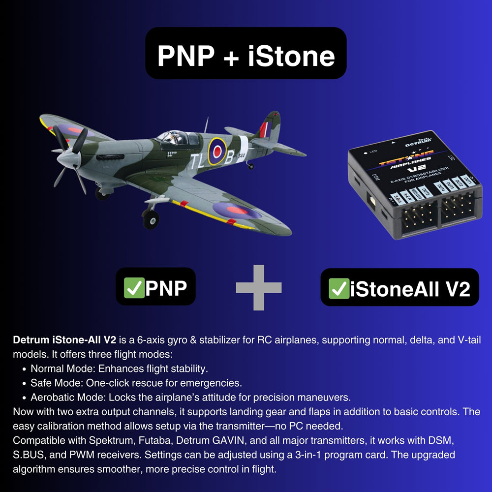 Dynam Supermarine Spitfire V3 RC Warbird Plane 1200mm PNP iStone