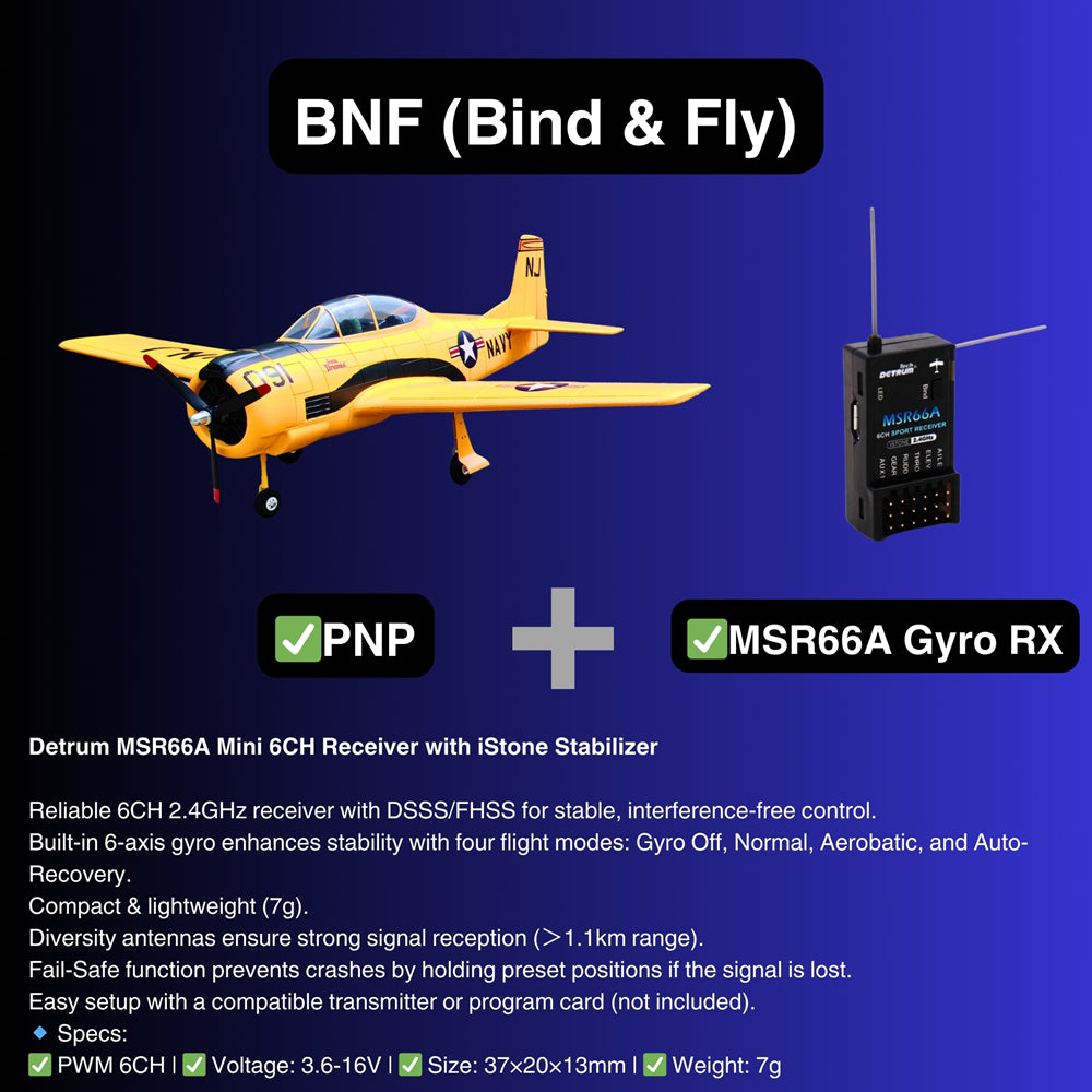 Dynam_T-28_Trojan_V2_Yellow_4S_RC_Warbird_Plane_BNF