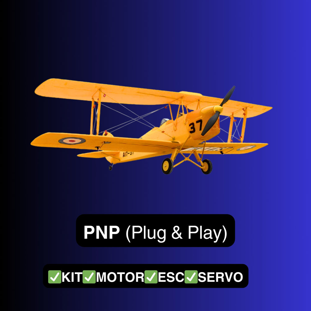 Dynam Tiger Moth DH. 82 V2 Yellow 4S RC Biplane PNP