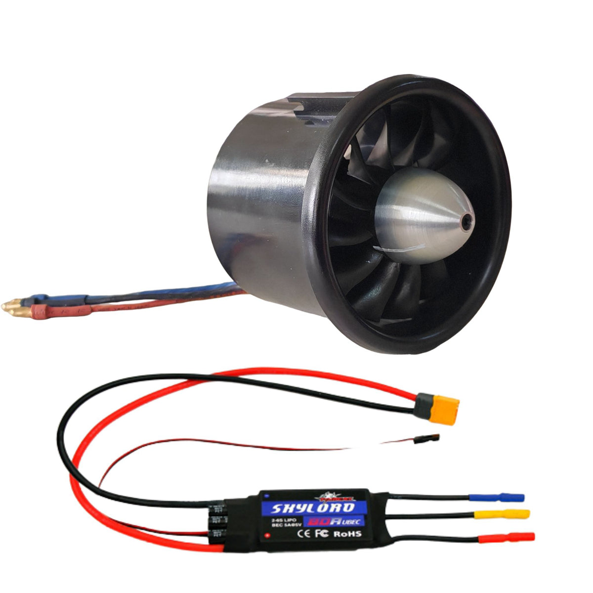 Dynam-70mm-12-Blade-4S-EDF-System-TC-2827-2600KV-Brushless-Motor-80A-ESC-XT60-DY-1055