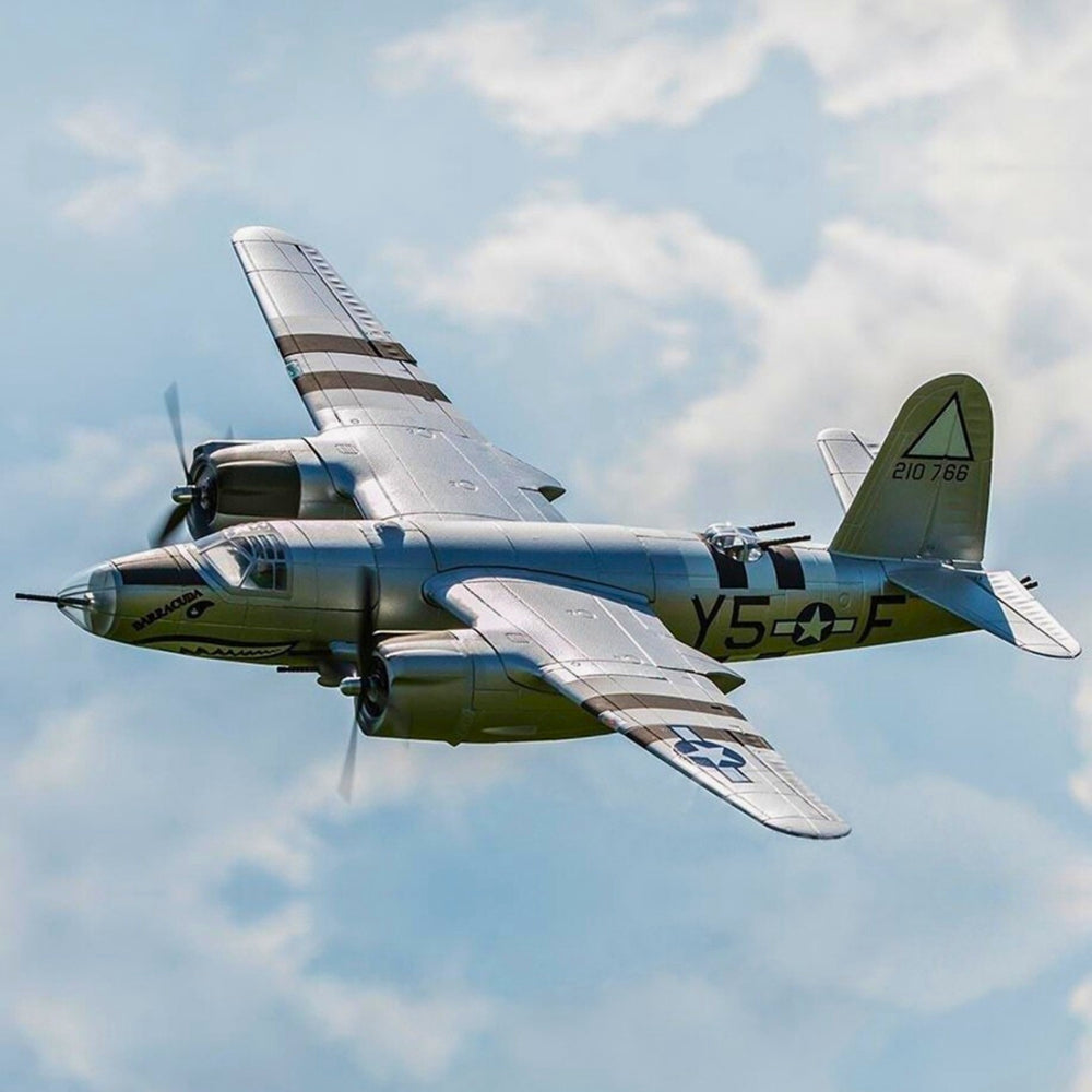 Dynam-B-26-Marauder-4S-Remote-Controlled-Twin-Warbird-Airplane-1.5m-Flaps-Silver-DY8972SV-RTF_1