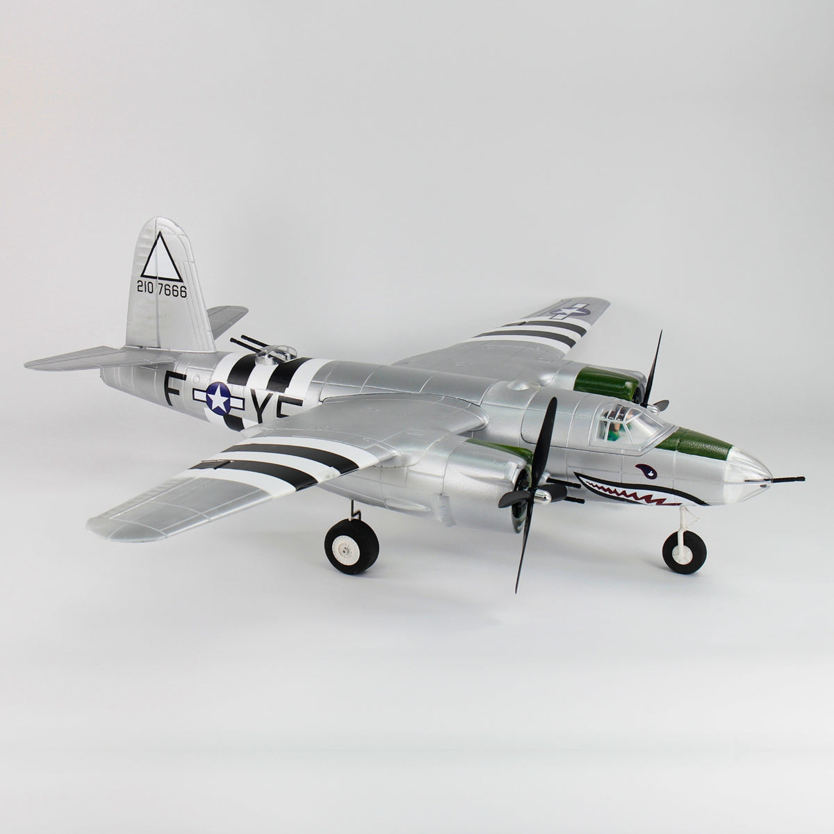 Dynam-B-26-Marauder-4S-Remote-Controlled-Twin-Warbird-Airplane-1.5m-Flaps-Silver-DY8972SV-RTF_13