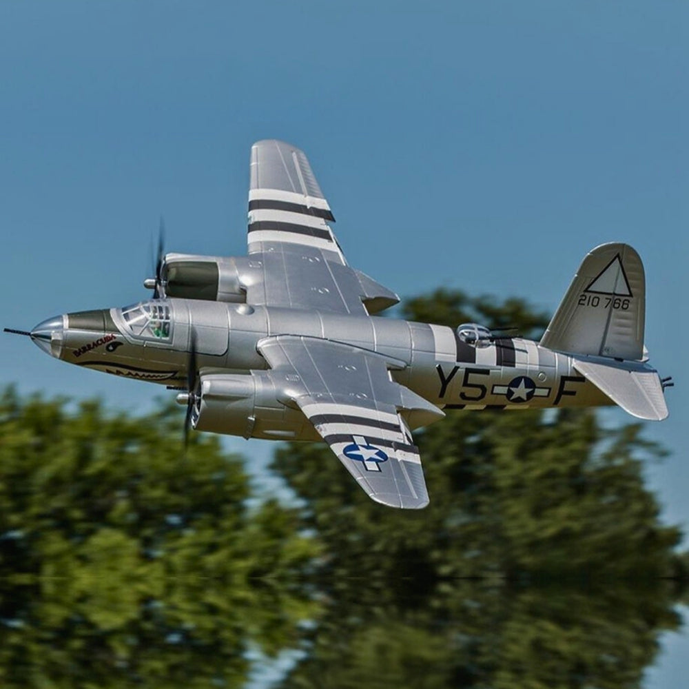 Dynam-B-26-Marauder-4S-Remote-Controlled-Twin-Warbird-Airplane-1.5m-Flaps-Silver-DY8972SV-RTF_4