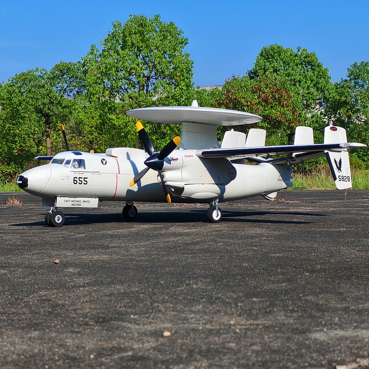 🌟🎉 Neuerscheinung! Jetzt vorbestellen: Dynam E-2C Hawkeye AEW 1500mm Zweimotoriges RC-Flugzeug mit 360° drehbarem Radar
