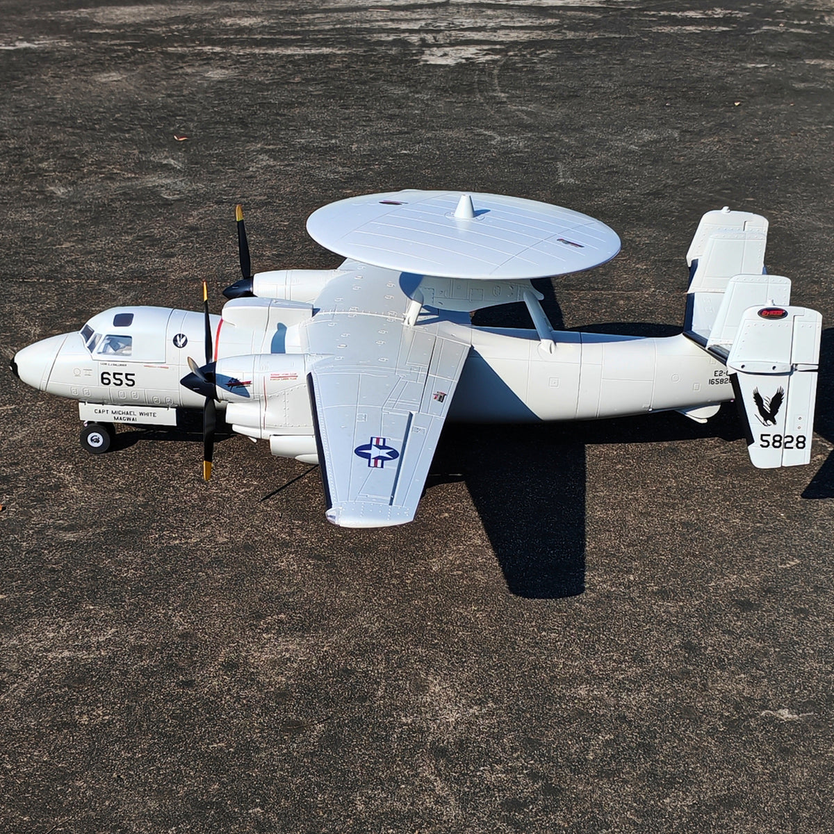 🌟🎉 Neuerscheinung! Jetzt vorbestellen: Dynam E-2C Hawkeye AEW 1500mm Zweimotoriges RC-Flugzeug mit 360° drehbarem Radar