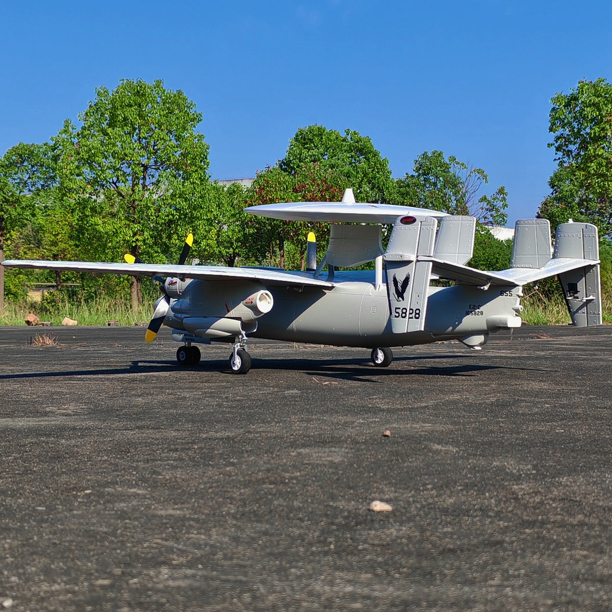 🌟🎉 Neuerscheinung! Jetzt vorbestellen: Dynam E-2C Hawkeye AEW 1500mm Zweimotoriges RC-Flugzeug mit 360° drehbarem Radar