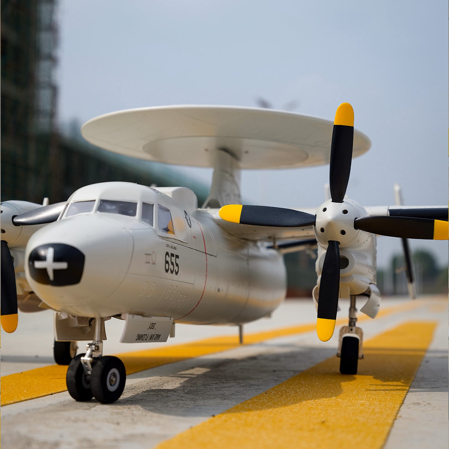 🌟🎉 New Release! Pre-Order Dynam E-2C Hawkeye AEW 1500mm Twin-Engine 360° Rotating Radar RC Scale Airplane