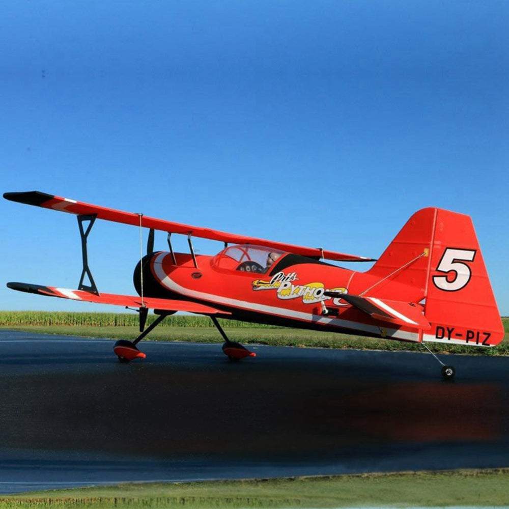 Remote Control Biplane Red Dynam Pitts Python Red RC 3D Foam Aerobatic Sport Biplane