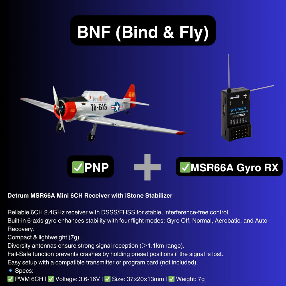 Dynam AT-6 Texan 4S RC Warbird 1.4m w/ 3 Flaps